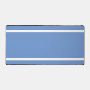 Stylish Professional Light Blue White Edge Stripes Desk Mat