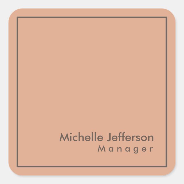 Stylish Professional Minimalist Square Sticker (Front)