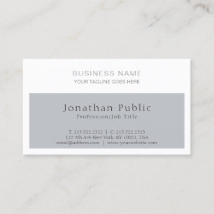 Stylish Professional Modern Corporate Grey White Business Card