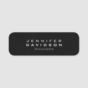 Stylish Professional Modern Dark Grey Name Tag