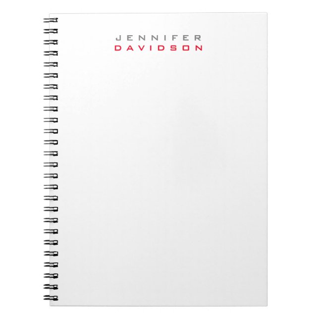 Stylish Professional Modern Name Notebook (Front)