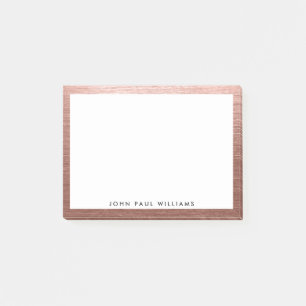 Stylish Professional Rose Gold Copper Brush Metal Post-it Notes
