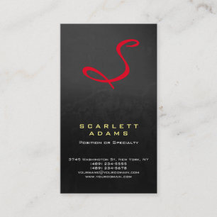 Stylish professional simple grey red monogram business card