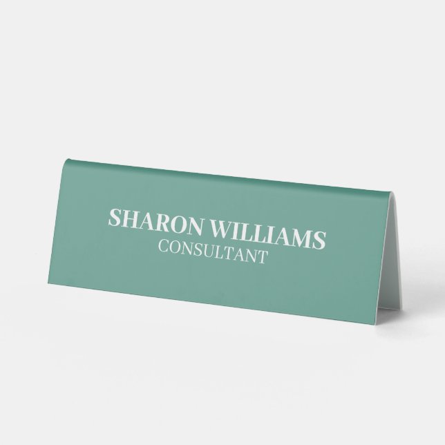 Stylish Professional Teal Green Minimalist Table (Front)