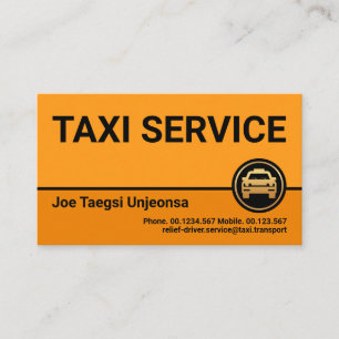 Stylish Professional Yellow Taxi Colours Business Card