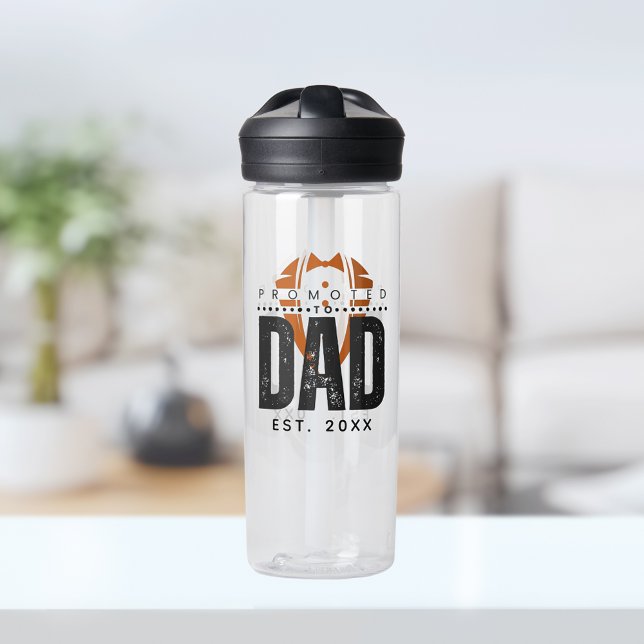 Stylish Promoted To Dad New Dad Father's Day Water Bottle (Creator Uploaded)