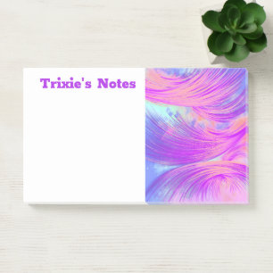 Stylish Purple Abstract Feathers Post-it Notes