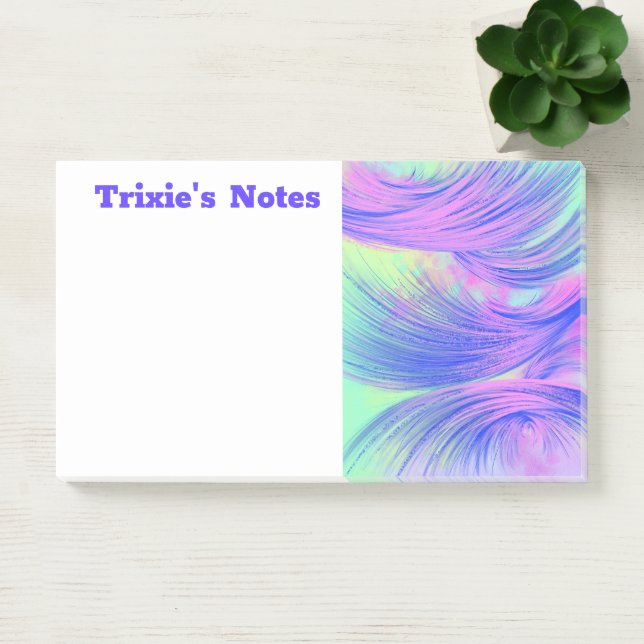 Stylish Purple  Abstract Feathers  Post-it Notes (Office)