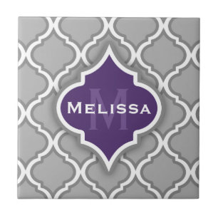 Stylish Purple and Grey Moroccan Tile Pattern