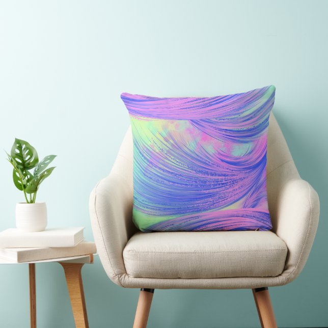 Stylish purple blue Abstract Feathers  Cushion (Chair)