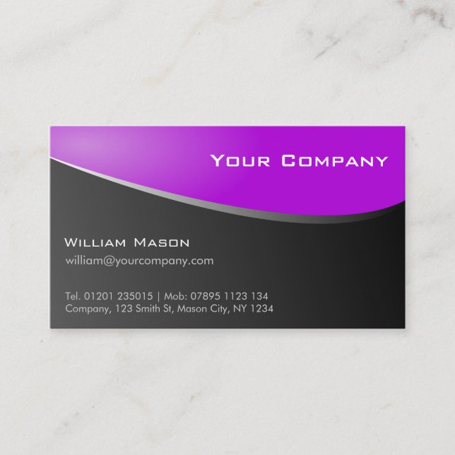 Stylish Purple, Company Business Card (Front)
