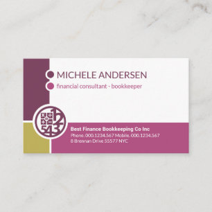 Stylish Purple Corners Financial Business Card