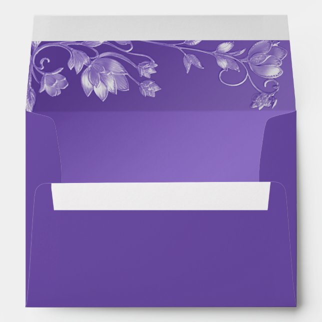 Stylish Purple Floral Envelope (Back (Bottom))