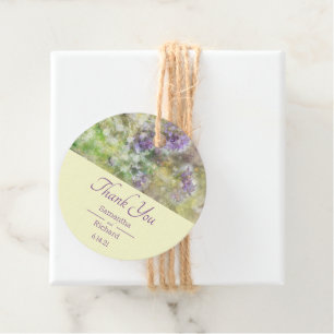 Stylish Purple Floral Favour Tags