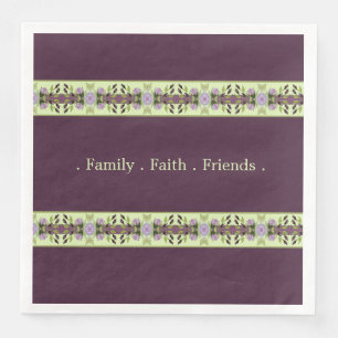 Stylish Purple Floral Napkin