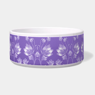 Stylish Purple Floral Pet Bowl