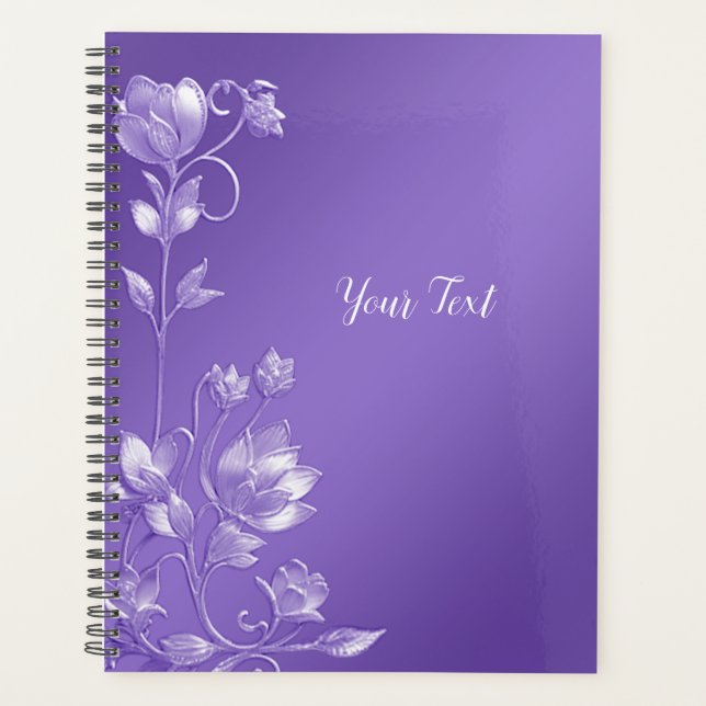 Stylish Purple Floral Planner (Front)