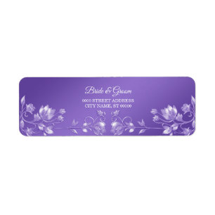 Stylish Purple Floral Return Address