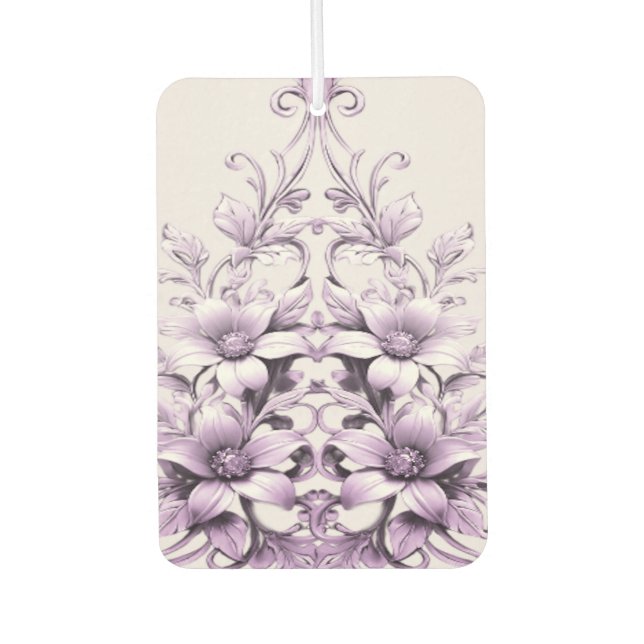 Stylish Purple Flowers Air Freshener (Front)