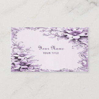 Stylish Purple Flowers Business Card