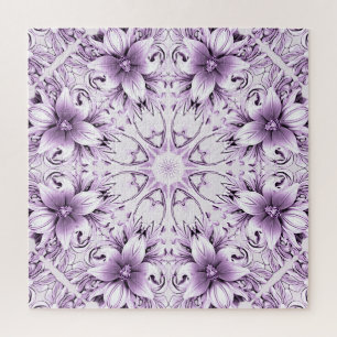 Stylish Purple Flowers Jigsaw Puzzle