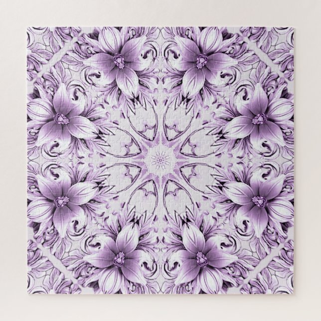 Stylish Purple Flowers Jigsaw Puzzle (Vertical)