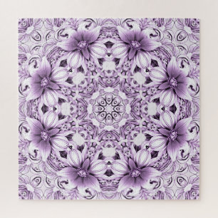 Stylish Purple Flowers Jigsaw Puzzle