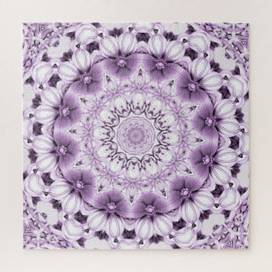 Stylish Purple Flowers Jigsaw Puzzle