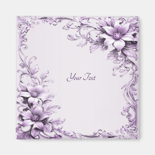 Stylish Purple Flowers Magnet