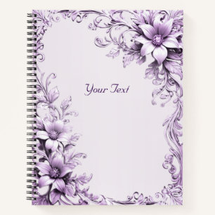 Stylish Purple Flowers Notebook