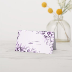 Stylish Purple Flowers Place Card