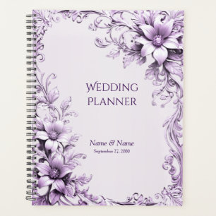 Stylish Purple Flowers Planner