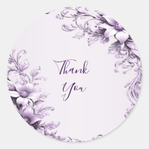 Stylish Purple Flowers Sticker