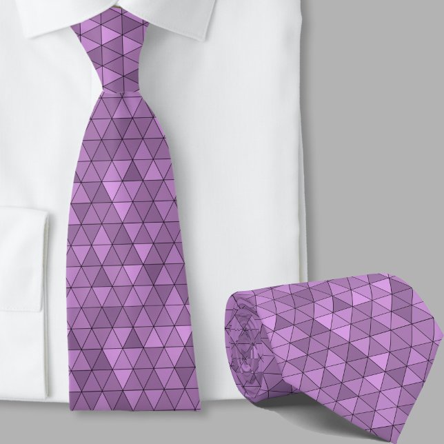 Stylish purple geometric modern pattern tie (Creator Uploaded)