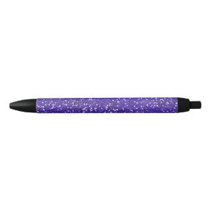 Stylish Purple Glitter Black Ink Pen