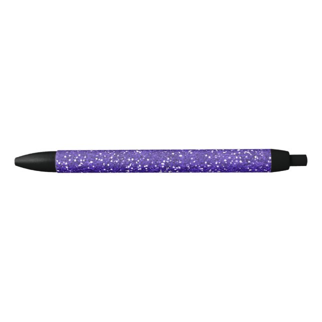 Stylish Purple Glitter Black Ink Pen (Front)