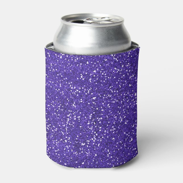 Stylish Purple Glitter Can Cooler (Can Front)