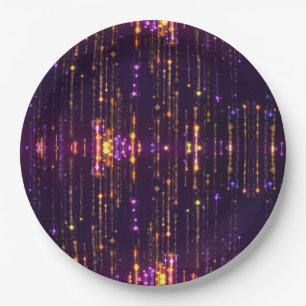 Stylish Purple Glitter Gold Mogern Sparkl  Paper Plate