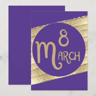 Stylish purple international Women's Day 2025 card