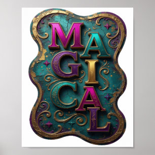Stylish Purple MAGICAL Text Design Poster