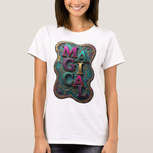 Stylish Purple MAGICAL Text Design T-Shirt