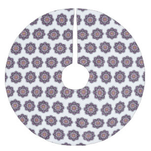 Stylish Purple Mandala Brushed Polyester Tree Skirt