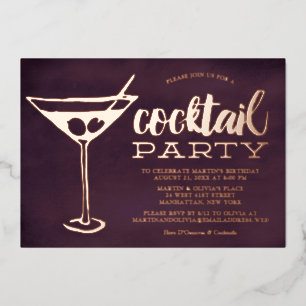 Stylish Purple Martini Glass Cocktail Party