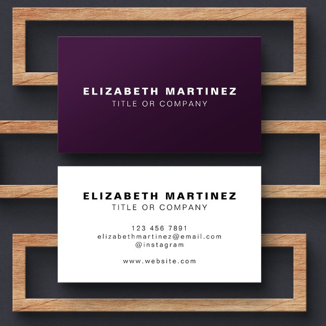 Stylish Purple Modern Front and Back Personalised Business Card (Creator Uploaded)