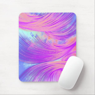 Stylish purple pink Abstract Feathers Mouse Mat