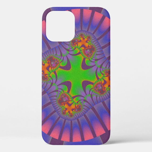 Stylish Purple, Pink and Green Fractal Case-Mate iPhone Case (Back)