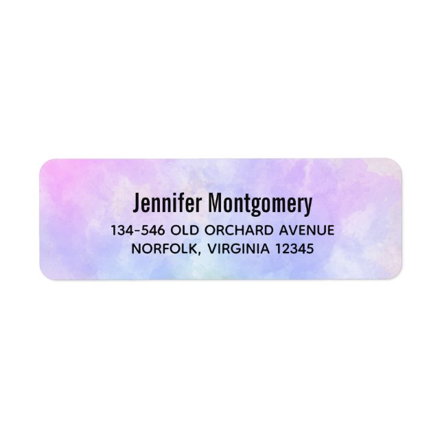 Stylish Purple Pink Blue Abstract Watercolor (Front)