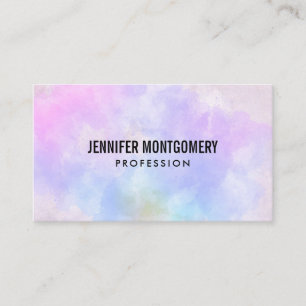 Stylish Purple Pink Blue Abstract Watercolor Business Card