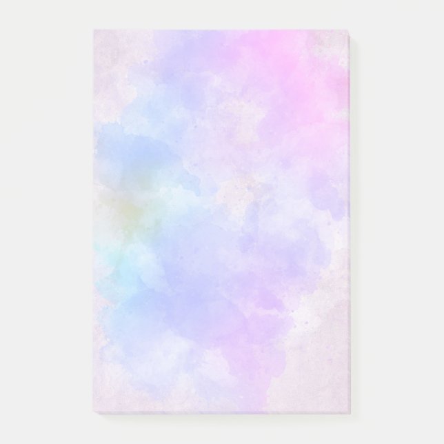 Stylish Purple Pink Blue Abstract Watercolor Post-it Notes (Front)