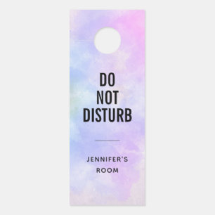 Stylish Purple Pink Blue Watercolor Do Not Disturb Door Hanger